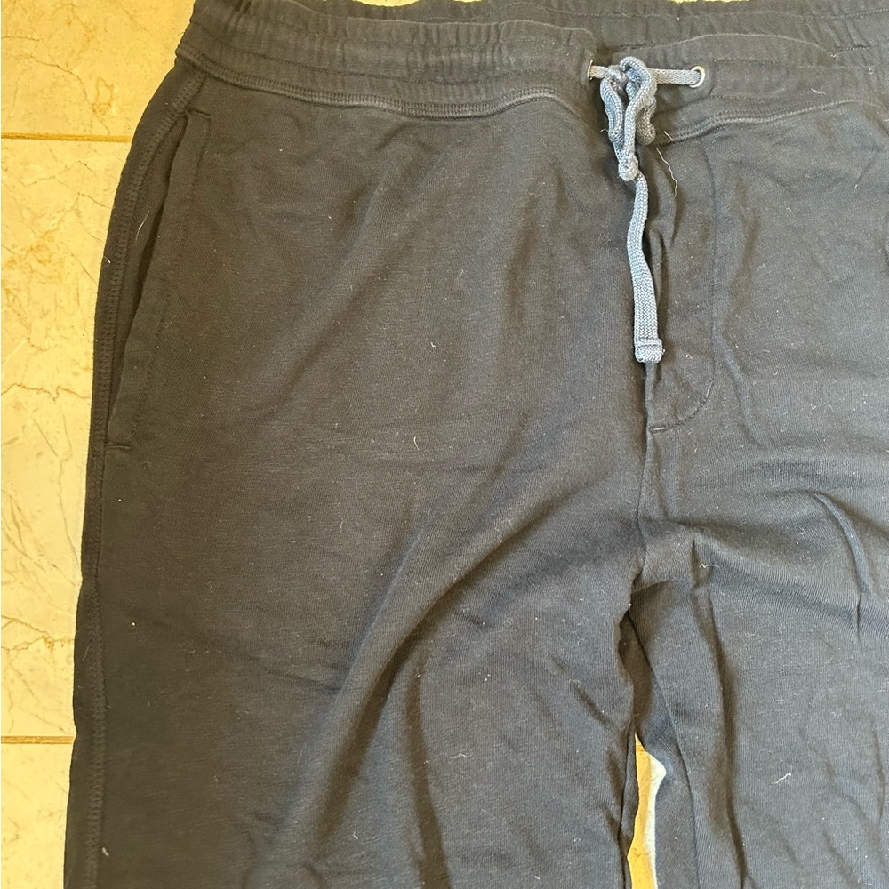 James Perse Black Joggers, 100% Supima Cotton, tie waist, side pockets, Men’s XL - Picture 3 of 14